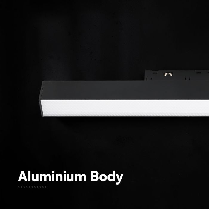 10W LED magnētiskais lineārais flood gaismeklis, 48V, V-TAC VT-41026, IP20, melns, silti balta gaisma 3000K