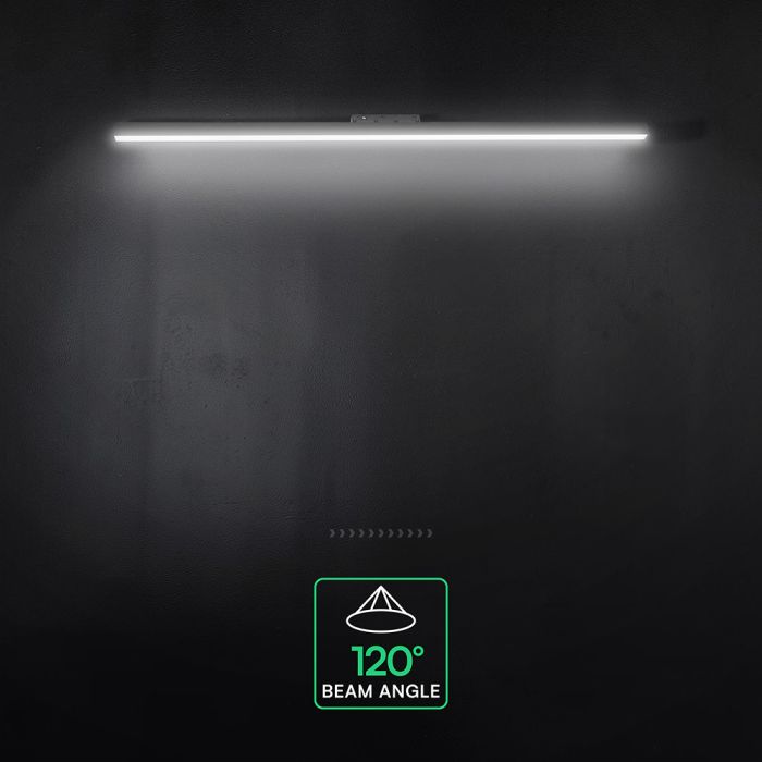 28W LED magnētiskais lineārais flood gaismeklis, 48V, V-TAC VT-41036, IP20, melns, neitrāli balta gaisma 4000K