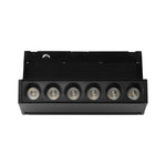 5W LED magnētiskais grozāms spots, 48V, V-TAC VT-41028, IP20, melns, silti balta gaisma 3000K
