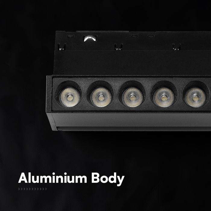 5W LED magnētiskais grozāms spots, 48V, V-TAC VT-41028, IP20, melns, neitrāli balta gaisma 4000K