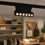 5W LED magnētiskais grozāms spots, 48V, V-TAC VT-41028, IP20, melns, neitrāli balta gaisma 4000K