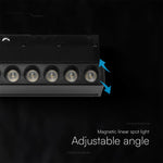 5W LED magnētiskais grozāms spots, 48V, V-TAC VT-41028, IP20, melns, neitrāli balta gaisma 4000K