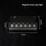 5W LED magnētiskais grozāms spots, 48V, V-TAC VT-41028, IP20, melns, auksti balta gaisma 6400K