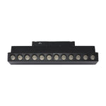 10W LED magnētiskais grozāms spots, 48V, V-TAC VT-41029, IP20, melns, silti balta gaisma 3000K