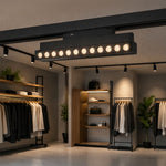 10W LED magnētiskais grozāms spots, 48V, V-TAC VT-41029, IP20, melns, silti balta gaisma 3000K
