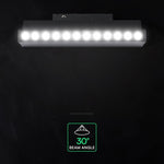 10W LED magnētiskais grozāms spots, 48V, V-TAC VT-41029, IP20, melns, silti balta gaisma 3000K