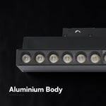 10W LED magnētiskais grozāms spots, 48V, V-TAC VT-41029, IP20, melns, neitrāli balta gaisma 4000K
