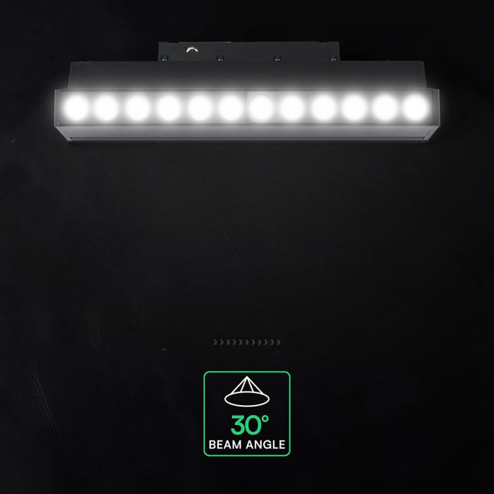 10W LED magnētiskais grozāms spots, 48V, V-TAC VT-41029, IP20, melns, neitrāli balta gaisma 4000K