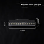 10W LED magnētiskais grozāms spots, 48V, V-TAC VT-41029, IP20, melns, auksti balta gaisma 6400K