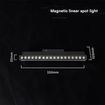 15W LED magnētiskais grozāms spots, 48V, V-TAC VT-41031, IP20, melns, auksti balta gaisma 6400K