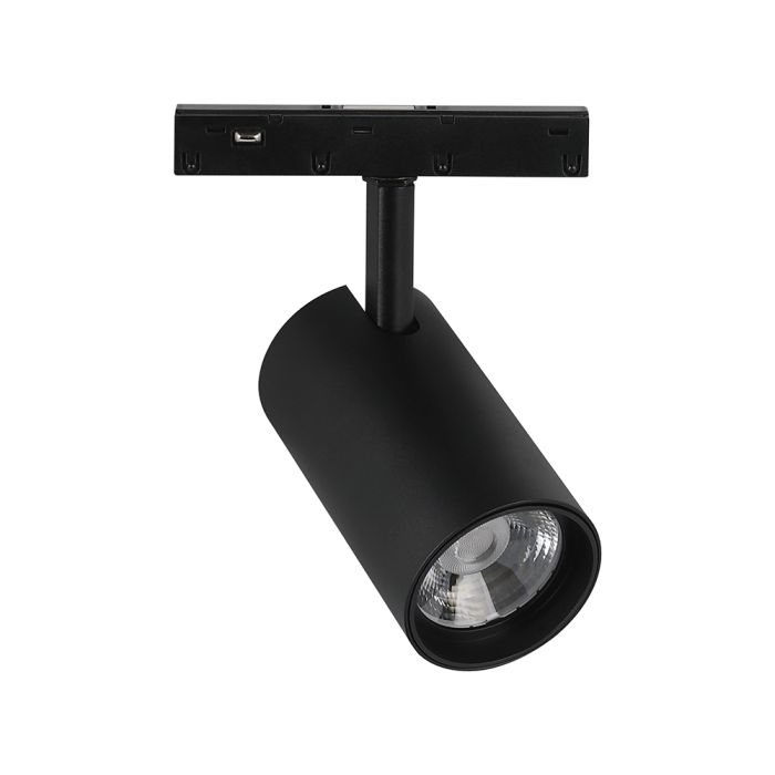 10W LED magnētiskais sliežu gaismeklis (track), 48V, V-TAC VT-40012, IP20, melns, silti balta gaisma 3000K