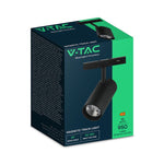 10W LED magnētiskais sliežu gaismeklis (track), 48V, V-TAC VT-40012, IP20, melns, auksti balta gaisma 6400K