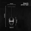 7W(840Lm) LED magnētiskās sliedes piekaramais gaismeklis, V-TAC, SMD, 120Lm/W, 48V DC, IP20, alumīnijs, melns, 115x80x1060mm, 40°, 3 gadu garantija, silti balta gaisma 6400K