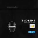 7W(840Lm) LED magnētiskās sliedes piekaramais gaismeklis, V-TAC, SMD, 120Lm/W, 48V DC, IP20, alumīnijs, melns, 115x80x1060mm, 40°, 3 gadu garantija, silti balta gaisma 6400K