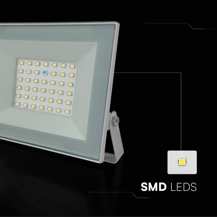 30W(2550Lm) LED prožektors bez kustību sensora, V-TAC, IP65, balts, neitrāli balta gaisma 4000K