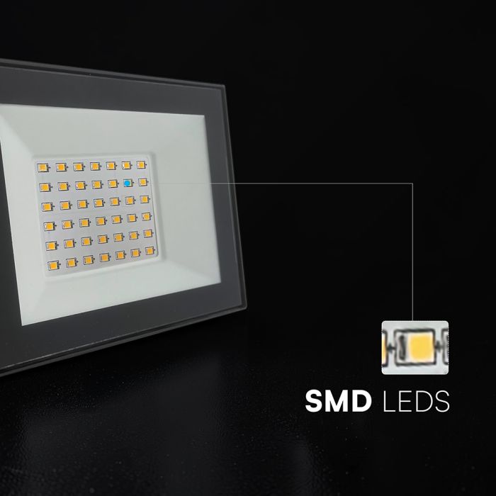 30W(2550Lm) LED prožektors bez kustību sensora, V-TAC, IP65, balts, auksti balta gaisma 6500K