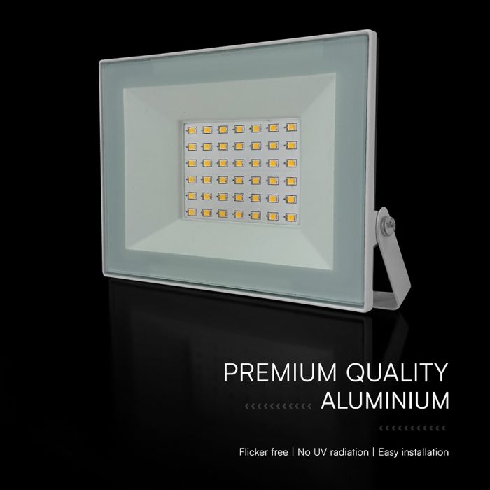 30W(2550Lm) LED prožektors bez kustību sensora, V-TAC, IP65, melns, neitrāli balta gaisma 4000K