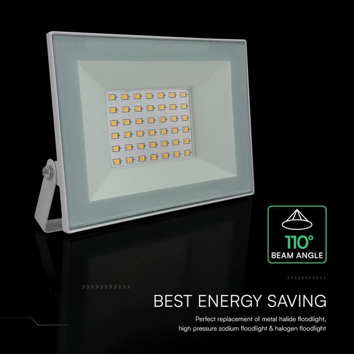 30W(2550Lm) LED prožektors bez kustību sensora, V-TAC, IP65, melns, neitrāli balta gaisma 4000K