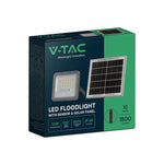 10W LED prožektors ar saules bateriju un PIR kustības sensoru, V-TAC, IP65, silti balta gaisma 3000K