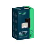 12W LED prožektors ar saules bateriju, 3in1 (3000K/4000K/6500K pārslēdzams), melns panelis, V-TAC, IP65