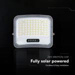 12W LED prožektors ar saules bateriju, 3in1 (3000K/4000K/6500K pārslēdzams), melns panelis, V-TAC, IP65
