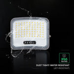 12W LED prožektors ar saules bateriju, 3in1 (3000K/4000K/6500K pārslēdzams), melns panelis, V-TAC, IP65