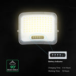 12W LED prožektors ar saules bateriju, 3in1 (3000K/4000K/6500K pārslēdzams), melns panelis, V-TAC, IP65