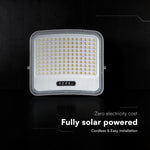 20W LED prožektors ar saules bateriju, 3in1 (3000K/4000K/6500K pārslēdzams), melns panelis, V-TAC, IP65