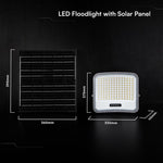 25W LED prožektors ar saules bateriju, 3in1 (3000K/4000K/6500K pārslēdzams), melns panelis, V-TAC, IP65