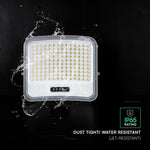 25W LED prožektors ar saules bateriju, 3in1 (3000K/4000K/6500K pārslēdzams), melns panelis, V-TAC, IP65