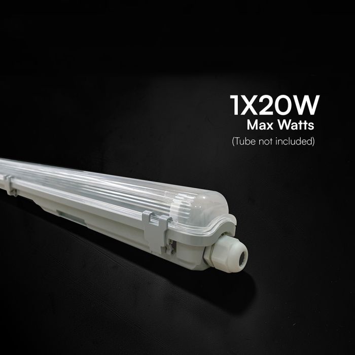 120cm_1x20W V-TAC hermētisks T8 gaismekļa korpuss, VT-120001, IP65