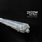 150cm_2x22W V-TAC hermētisks T8 gaismekļa korpuss, VT-121002, IP65