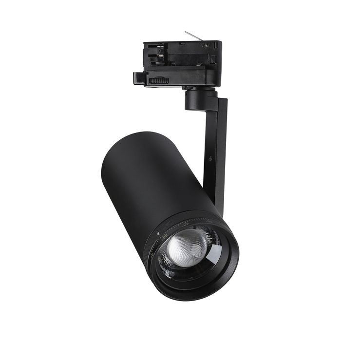 30W LED sliežu prožektors 3 fāžu ar regulējamu staru 25°–50°, CRI80, V-TAC VT-18031CCT, IP20, melns, 3IN1