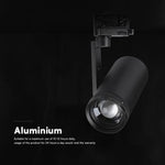 30W LED sliežu prožektors 3 fāžu ar regulējamu staru 25°–50°, CRI80, V-TAC VT-18031CCT, IP20, melns, 3IN1