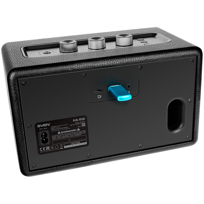 SVEN HA-950 skaļrunis, melns (60W, Bluetooth, USB, Micro SD, pults)