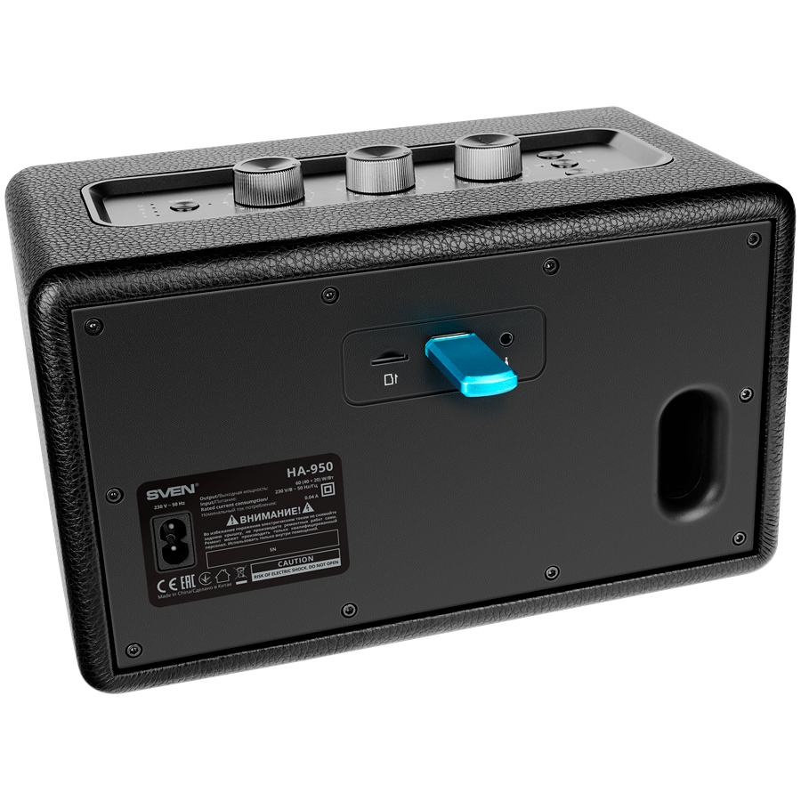 SVEN HA-950 skaļrunis, melns (60W, Bluetooth, USB, Micro SD, pults)