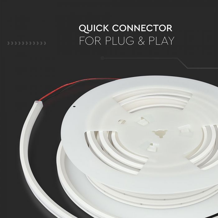 10 m rullis Neon Flex LED lente 13W/m, 24V, IP65, 8 mm, neitrāli balta 4000K