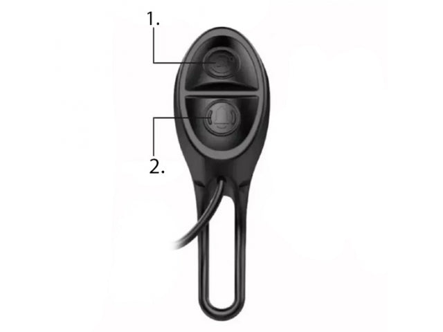 2581 XA-585 velosipēda lukturis ar stiprinājumu, iebūvēts skaitītājs un zvans.