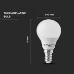 E14 4.5W(470Lm) Светодиодная лампа V-TAC SAMSUNG, гарантия 5 лет, P45, теплый белый свет 3000K
