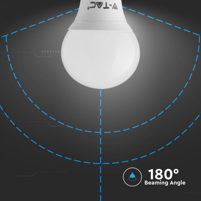 E14 4.5W(470Lm) LED Spuldze V-TAC SAMSUNG, garantija 5 gadi, P45, silti balta gaisma 3000K