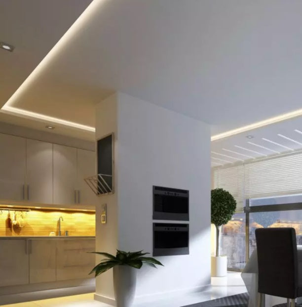 Cena par 1m_10W/m 24V 0.4A 280 LED COB lente, IP20, silti balta gaisma 3000K