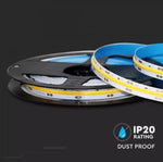 Cena par 1m_10W/m 24V 0.4A 280 LED COB lente, IP20, silti balta gaisma 3000K