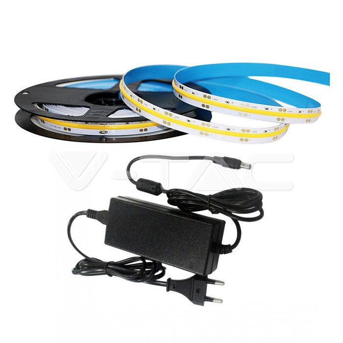 DC:24V LED strip kit 420 COB, IP20 med 6400K kallvitt ljus (2649+3272)