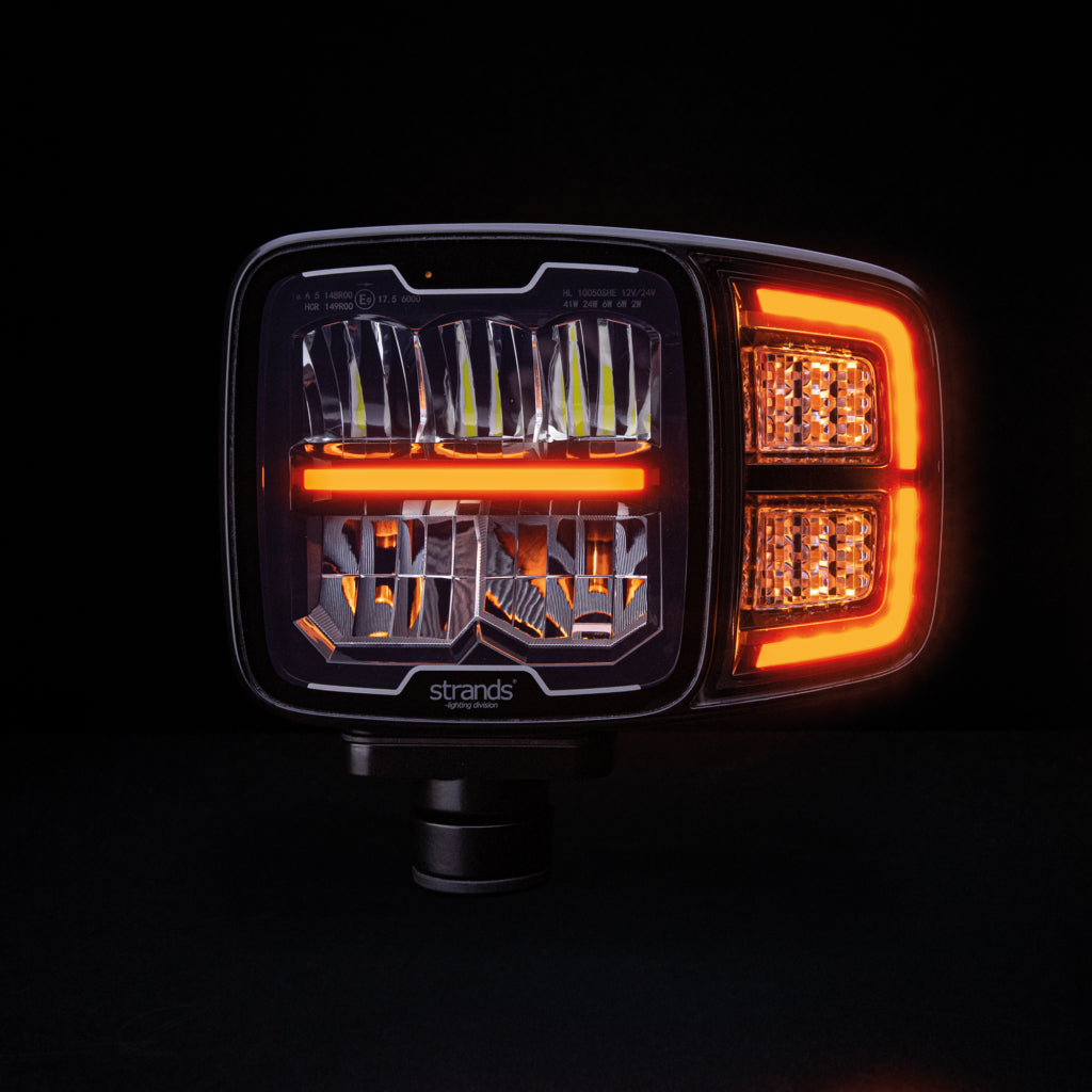 10-32V 60W 5000Lm STRANDS(Zviedrija) HI-LO SNOW PLOW LAMP LED , IP 68/IP 69, R148, R149  EMC ECE R10,  Kreisais, garantija 3 gadi, auksti balta gaisma 6000K
