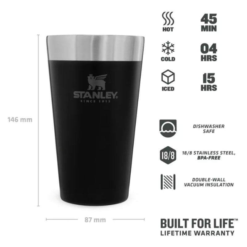 Alus krūze The Stacking Tumbler 0,47L melna