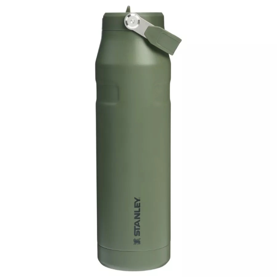 Termopudele ar salmiņu The IceFlow Bottle Flip Straw 2.0 1,06L tumši zaļa 2.0