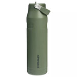 Termopudele ar salmiņu The IceFlow Bottle Flip Straw 2.0 1,06L tumši zaļa 2.0
