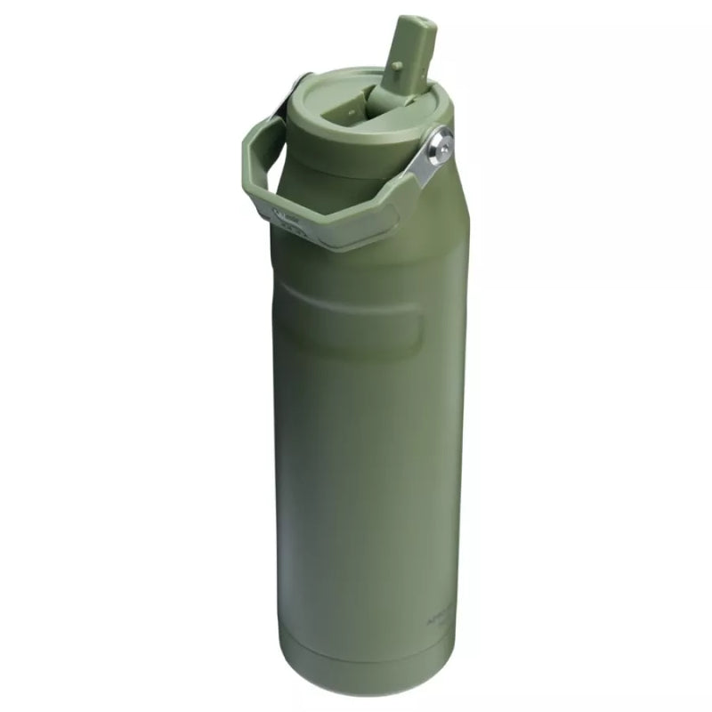 Termopudele ar salmiņu The IceFlow Bottle Flip Straw 2.0 1,06L tumši zaļa 2.0