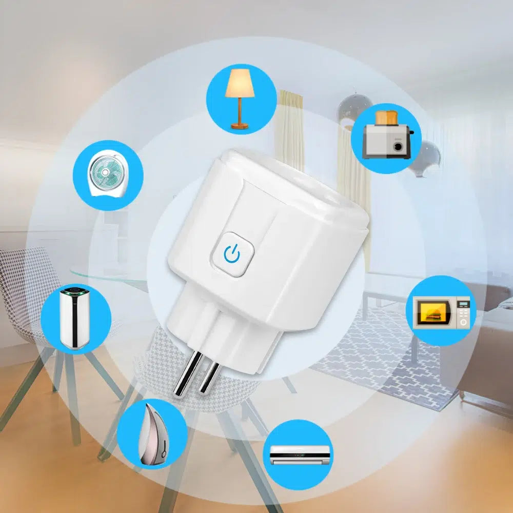 Nutikas pistikupesa 16A Wi-Fi + Bluetooth valge värvusega