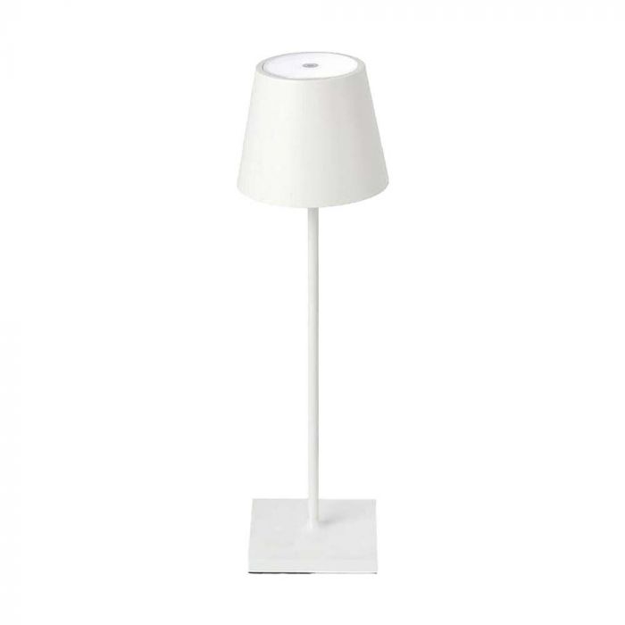 3W(70Lm) LED-bordslampa, V-TAC, IP20, vit, dimbar, 5V 1A, 105x390mm, varmvitt ljus 3000K